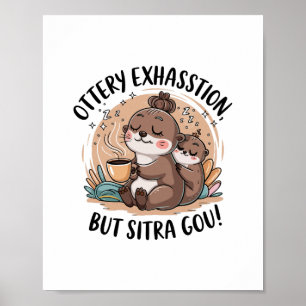 Ottery Expression Cute Sloth and Baby Poster