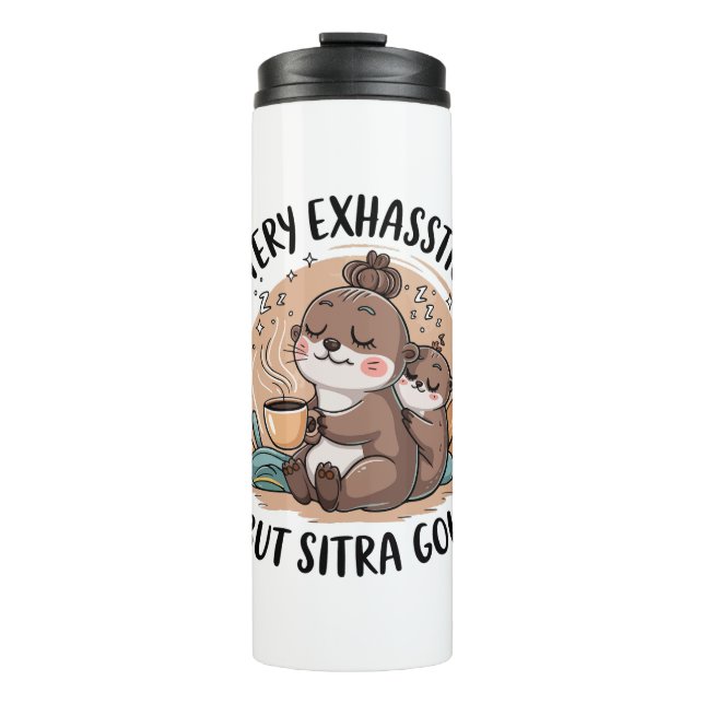 Ottery Expression Cute Sloth and Baby Thermal Tumbler (Front)