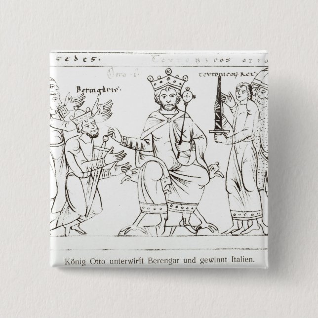 Otto I Submitting to Berenger II 15 Cm Square Badge (Front)
