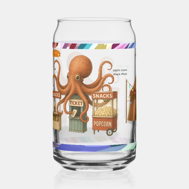 Otto’s circus snack shack can glass (Front)