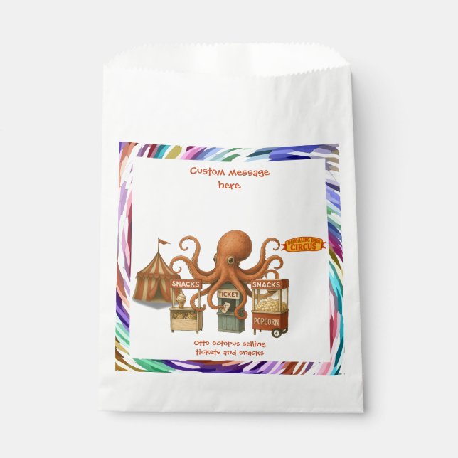 Otto’s circus snack shack favour bag (Front)