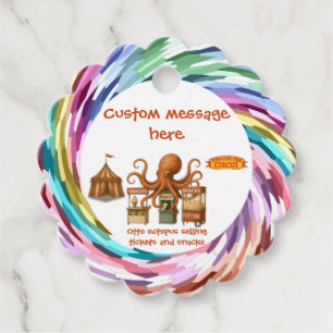 Otto’s circus snack shack favour tags