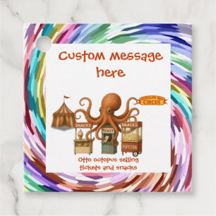 Otto’s circus snack shack favour tags