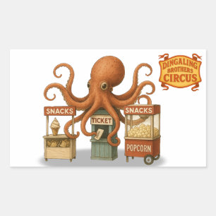 Otto’s circus snack shack rectangular sticker