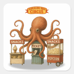 Otto’s circus snack shack square sticker
