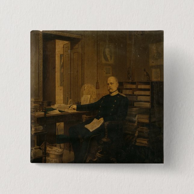 Otto von Bismarck in his Study 15 Cm Square Badge (Front)