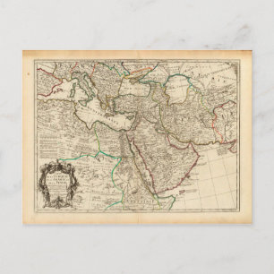 Ottoman and Persian Empires by G. Delisle (1701) Postcard
