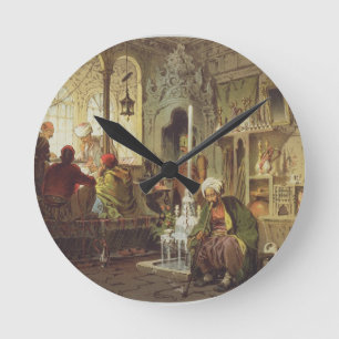 Ottoman Coffee House, 1862 (colour litho) Round Clock