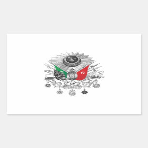 Ottoman Empire Grayscale Coat Of Arms Rectangular Sticker