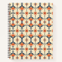 Ottoman Iznik Tulip Coral Cobalt Notebook