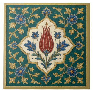 Ottoman Iznik Tulip Floral Mural Ceramic Tile