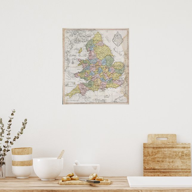Ottoman Map of England (1803)  Poster (Kitchen)