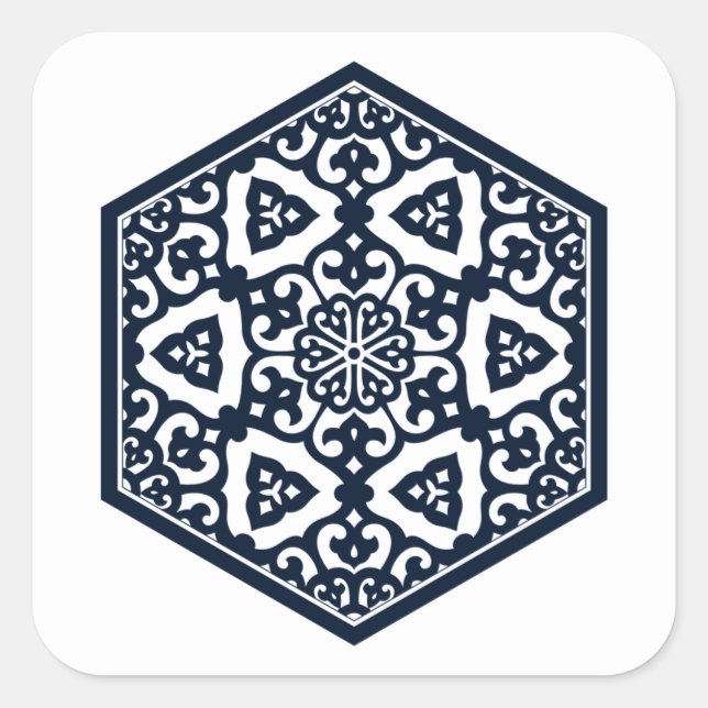 Ottoman pattern 6 sticker square (Front)