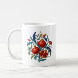 Ottoman Pomegranate Branch Botanical Art Coffee Mug