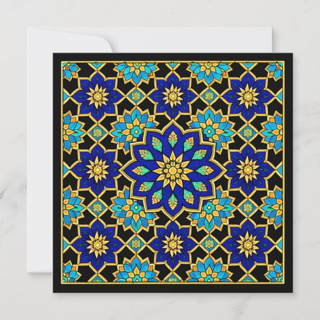 Ottoman Style History Design Blue  Invitation (Front)