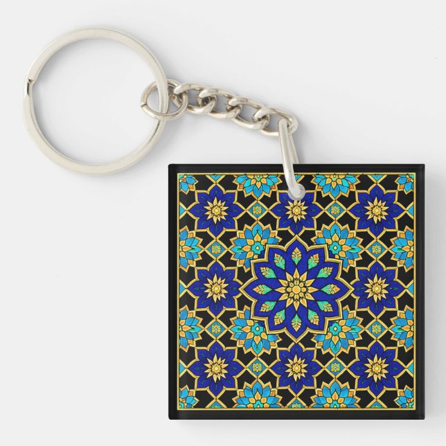 Ottoman Style History Design Blue  Key Ring (Front)