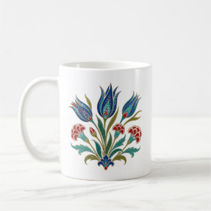 Ottoman Tulip & Carnation Botanical Art Coffee Mug