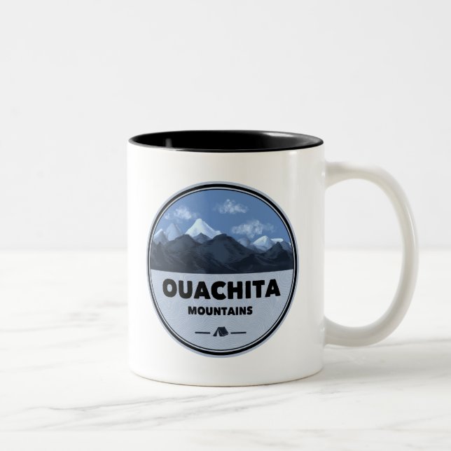 Ouachita Mountains Arkansas Oklahoma Camping Two-Tone Coffee Mug (Right)