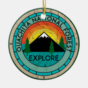 OUACHITA NATIONAL FOREST ARKANSAS HOT SPRINGS LAKE CERAMIC ORNAMENT