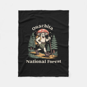 Ouachita National Forest Oklahoma Hiking Mushroom Fleece Blanket