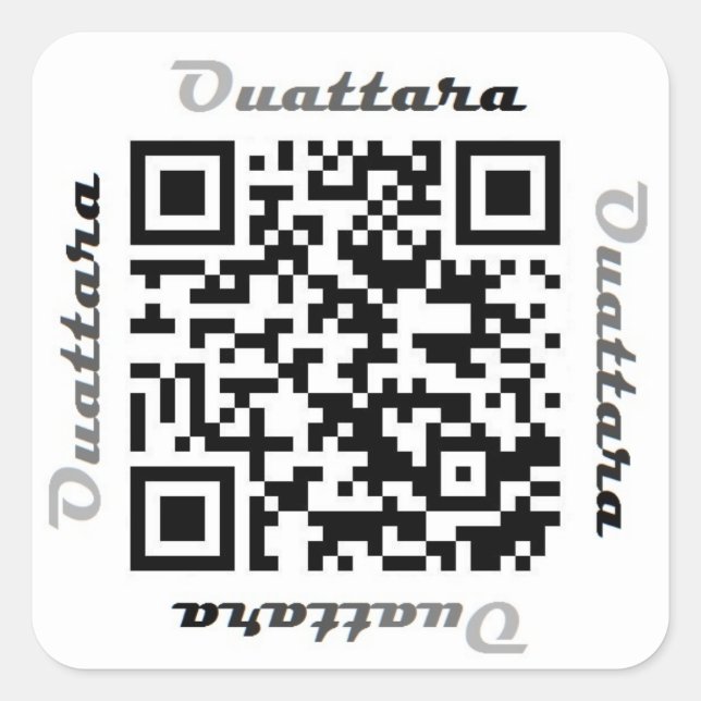 Ouattara QR Code Personalised NAME Sticker (Front)