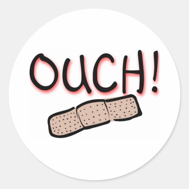 OUCH! CLASSIC ROUND STICKER (Front)