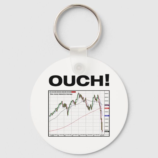 OUCH! Dow Jones Industrial Average Chart 8/11 Key Ring (Front)