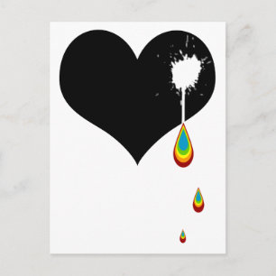 ouch. rainbow heart. postcard