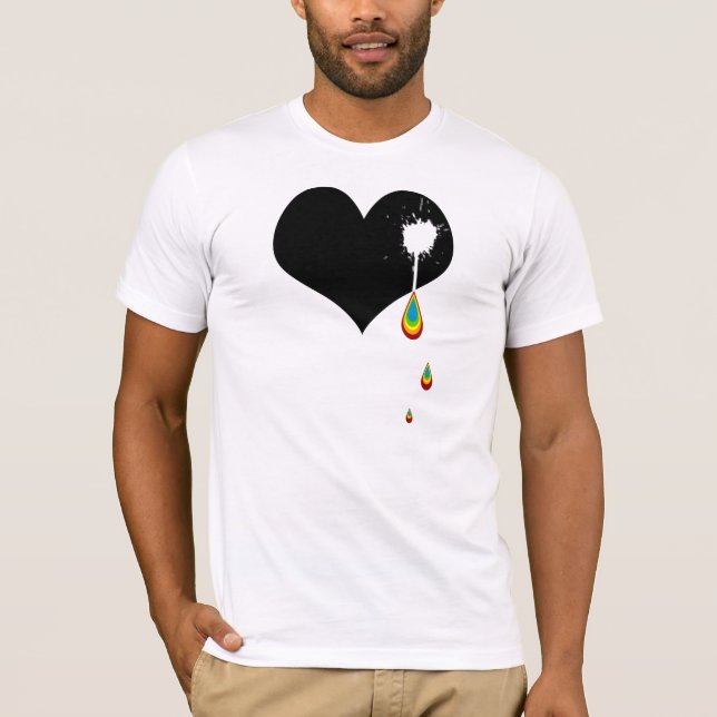 ouch. rainbow heart. T-Shirt (Front)