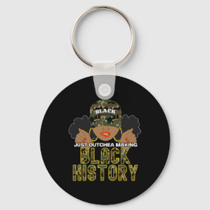 Ouchea Black History Month Afro Puffs Aave Camo Ha Key Ring