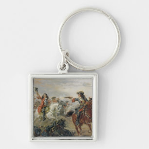 Oudenaarde - A Cavalry Skirmish (oil on panel) Key Ring