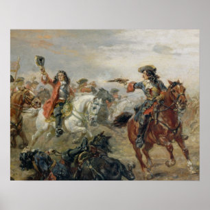 Oudenaarde - A Cavalry Skirmish (oil on panel) Poster