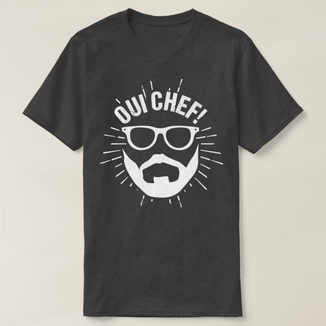 Oui Chef Bearded Chef Cuisine Restaurant 3 T-Shirt (Design Front)