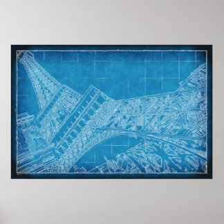 Oui! Las Vegas! Eiffel Tower Blueprint Poster