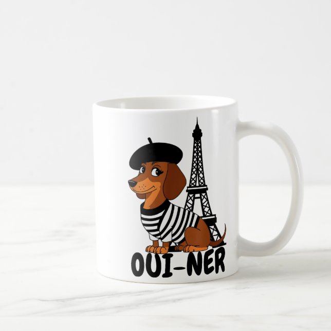 Oui-ner Dog Funny Dachshund Wiener Sausage Ween Do Coffee Mug (Right)