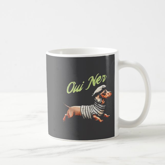 Oui Ner Funny Dachshund Wiener Dog French Humor  Coffee Mug (Right)