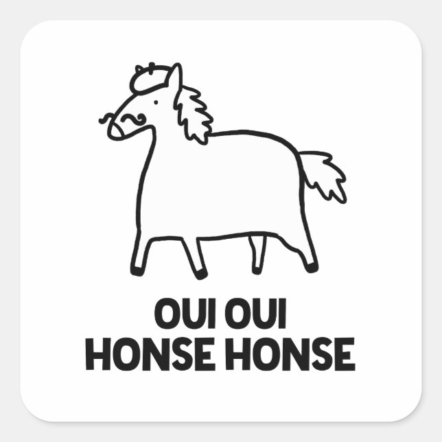 Oui Oui Honse Honse French Horse Pun Sticker (Front)