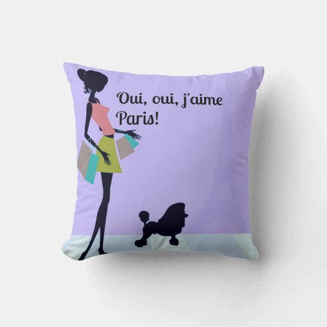 "Oui, oui, j'aime Paris" Cushion (Front)