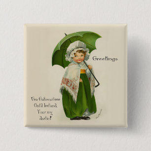Ould Ireland Greetings 15 Cm Square Badge