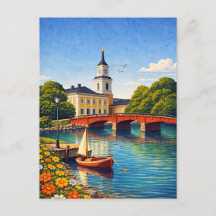 Oulu Finland Vintage Travel Scandinavian Postcard