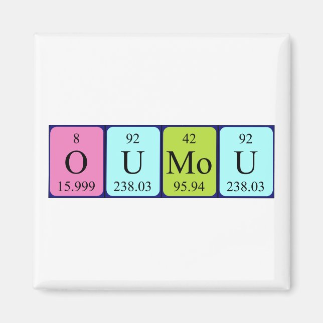 Oumou periodic table name magnet (Front)