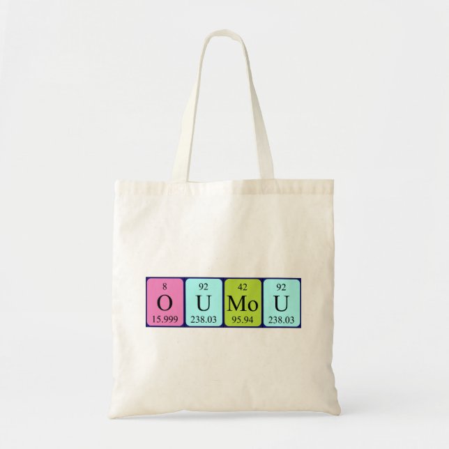 Oumou periodic table name tote bag (Front)