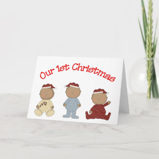 Our 1st Christmas 2009 (African American Triplets) Holiday Card