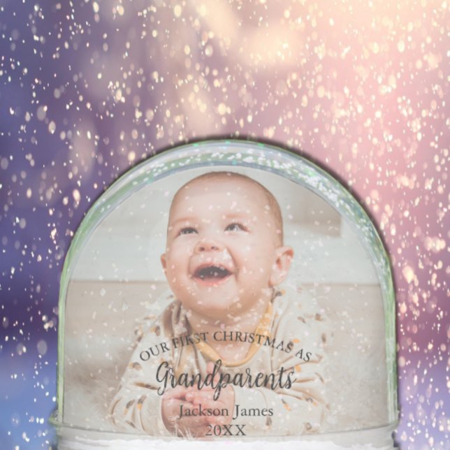 Our 1st Christmas as Grandparents Baby Photo Snowglobe (Creator Uploaded)