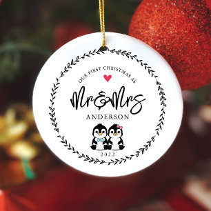Our 1st Christmas As Mr. & Mrs. Ceramic Ornament