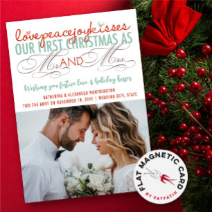Our 1st Christmas As Mr & Mrs Photo Magnetic Card