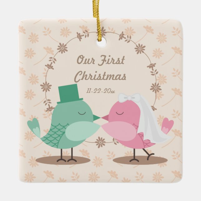 Our 1st Christmas Love Birds Ornament (Front)