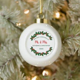 Our 1st Christmas Mistletoe Berry Holiday Ornament