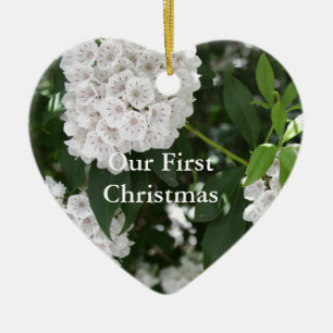 Our 1st Christmas Mountain Laurel Flowers Ceramic Tree Decoration