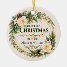 Our 1st Christmas Newlyweds Elegant Winter Floral